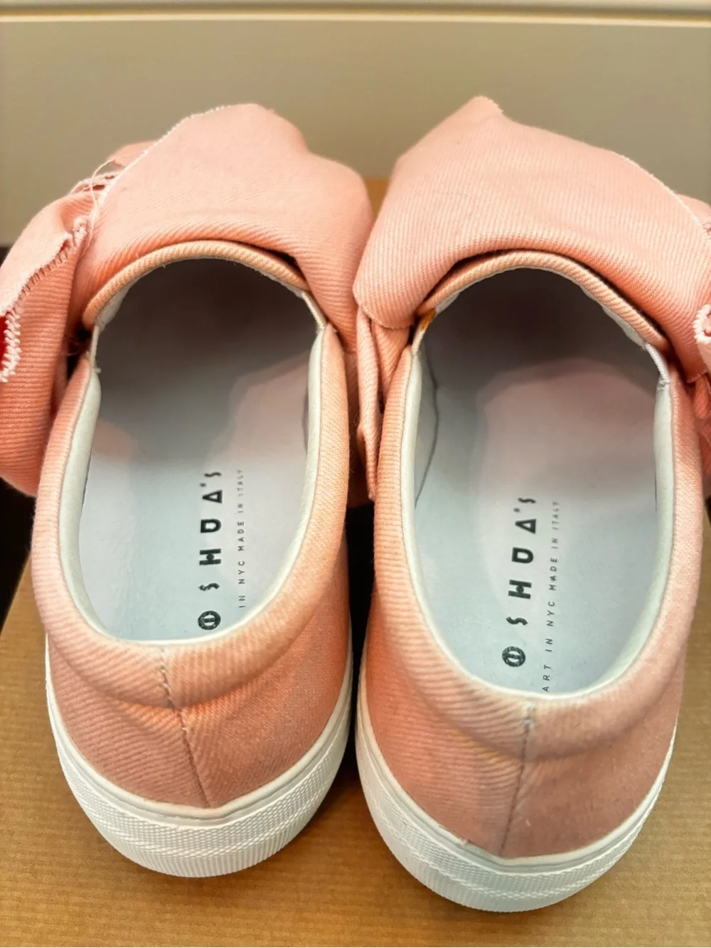 Joshua Sanders Pink Oversized Bow Slip-On Platform Sneakers Made in Italy